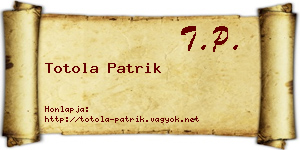 Totola Patrik névjegykártya